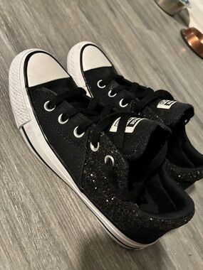 Converse Black Glitter Low Top Sneakers